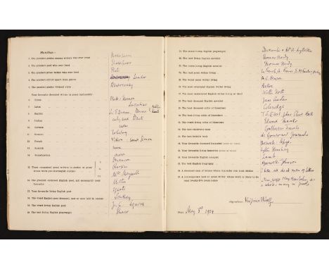 Woolf (Virginia, 1882-1941). English Author. Really &amp; Truly: a book of literary confessions: designed by a late-Victorian