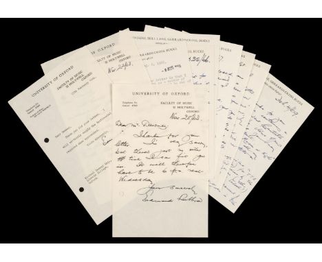 * Rubbra (Edmund, 1901-1986). British composer. A good archive of 29 unpublished Autograph Letters Signed and 3 Typed Letters