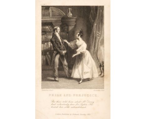 Austen (Jane). Pride and Prejudice, A Novel, London: Richard Bentley, 1833, engraved frontispiece, vignette title, and letter