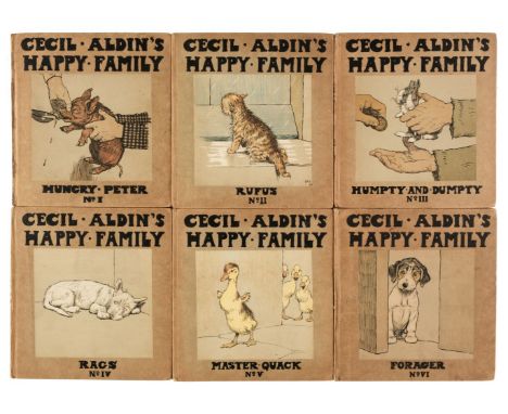 Aldin (Cecil). Cecil Aldin's Happy Family, told by May Byron, 6 volumes, London: Henry Frowde/Hodder &amp; Stoughton, [1912],