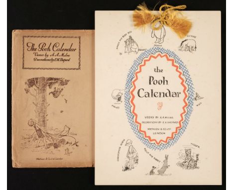 * Milne (A.A.). The Pooh Calendar [1930], London: Methuen, [1929], pictorial cover and 12 illustrated leaves by Ernest H.Shep