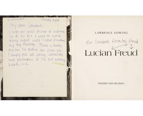 * Freud (Lucian, 1922-2011). British Painter. Lucian Freud [by] Lawrence Gowing, 1st edition, Thames &amp; Hudson, 1982, colo