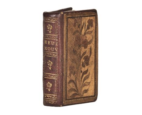 Straw-work miniature binding. Heures Nouvelles, Dédiées A La Noblesse, Paris: Valleyre, 1787, lighty toned, marbled endpapers