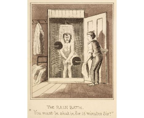 [Onwhyn, Thomas, illustrator]. Recollections of the Water Cure, [cover-title], circa 1860, 12 comic lithographed plates, each