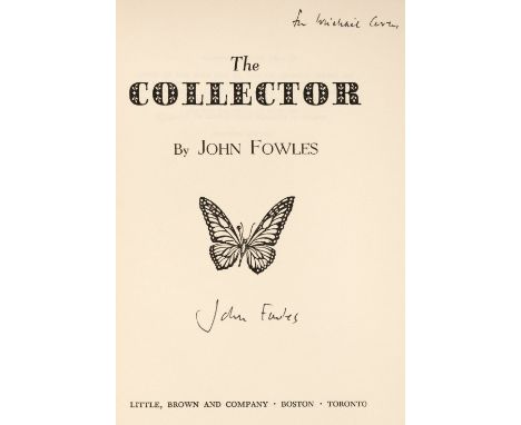 Fowles (John). The Collector, 1st US edition, Boston &amp; Toronto: Little, Brown and Company, 1963, title signed by author a