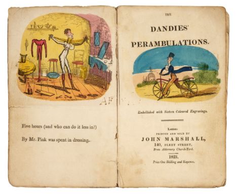 Marshall (John, publisher). The Dandies' Perambulations, embellished with sixteen coloured engravings [by Robert Cruikshank],