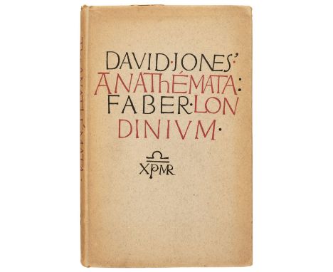 Jones (David). The Anathemata. Fragments of an attempted writing, 1st edition, London: Faber and Faber, 1952, illustrations, 