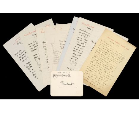 * Smyth (Ethel, 1858-1944). British Composer, Writer and Suffragist. Autograph Musical Quotation Signed, 'Ethel Smyth', no pl