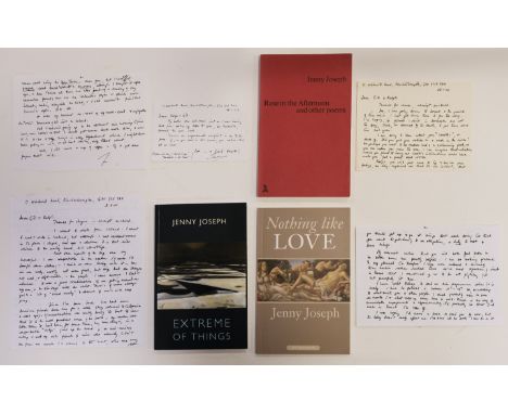 * Joseph (Jenny, 1932-2018). English Poet. A group of three autograph letters signed and three 1st edition volumes of poetry 