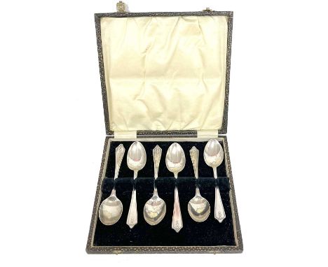 A cased set of six George V silver teaspoons, Birmingham 1902, makers mark for Barker Bros Silver Ltd