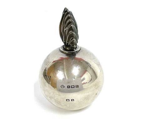 George V silver grenade table lighter having a screw in flame finial, Birmingham 1935, makers mark for William Hutton &amp; S