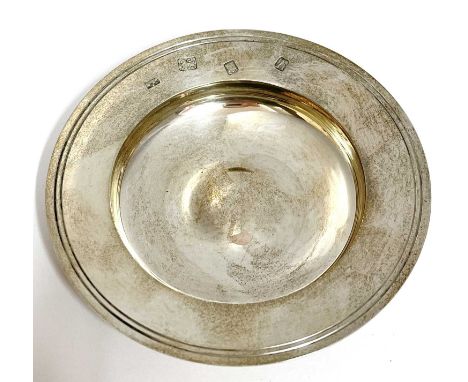 Silver armada dish of typical form having oversized hallmarks for London 1963, makers mark for Mappin &amp; Webb Ltd, 11.5cm 