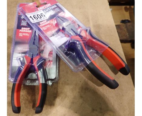 New and unused Dekton 6 inch long nose pliers and a pair of side cutting pliers. P&amp;P Group 2 (£18+VAT for the first lot a