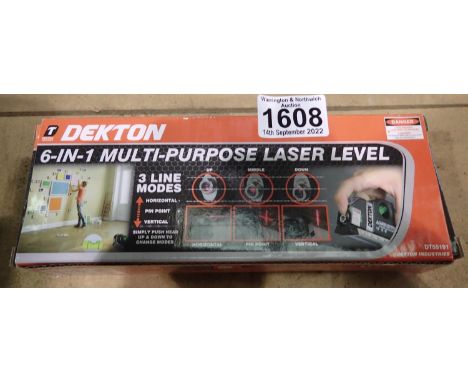 New and unused Dekton 6 in 1 multi purpose laser level. P&amp;P Group 2 (£18+VAT for the first lot and £3+VAT for subsequent 