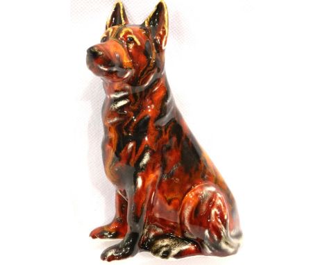 Anita Harris Alsatian, signed in gold, H: 10 cm. P&amp;P Group 1 (£14+VAT for the first lot and £1+VAT for subsequent lots) 