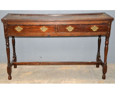 Oak dresser base with two central drawers