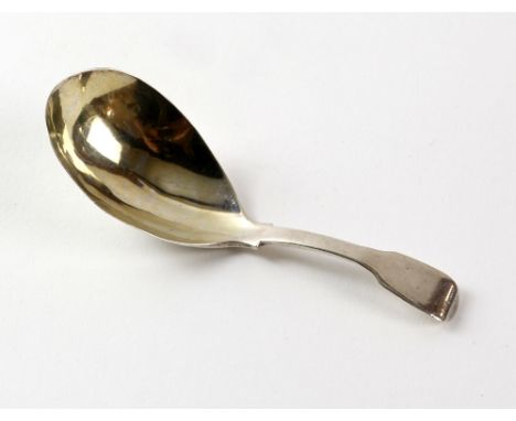 Georgian silver fiddle pattern caddy spoon by William Knight, London 1817