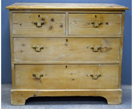 Pine chest of two short over two long drawers,