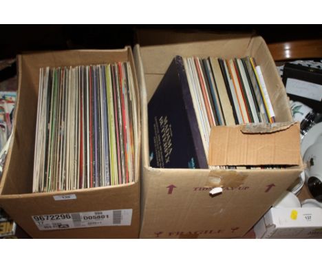 TWO BOXES OF MAINLY CLASSICAL RECORDS TO INCLUDE ELVIS PRESLEY