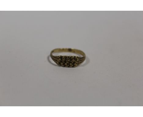 A HALLMARKED 9 CARAT GOLD RING A/F 