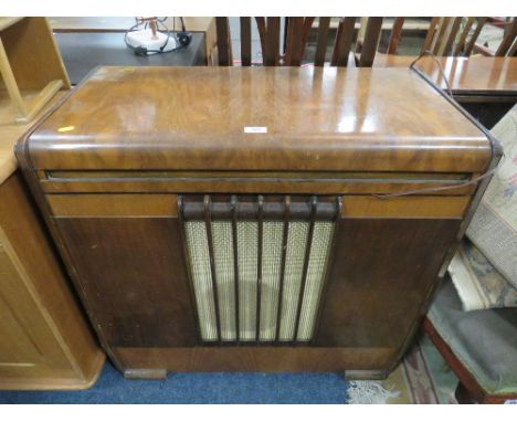 A VINTAGE WALNUT RADIOGRAMME