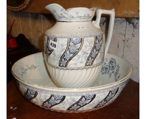 Victorian jug and basin, "Chatsworth" pattern