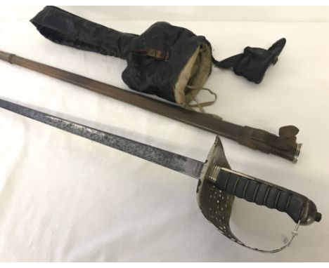 WWI British Officers Sword, 1897 pattern, by Hobson & Sons. Etched blade to the 4th Battalion Somerset Light Infantry. 
