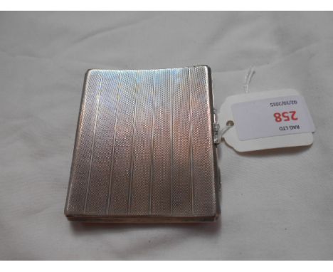 A London silver engine turned cigarette case