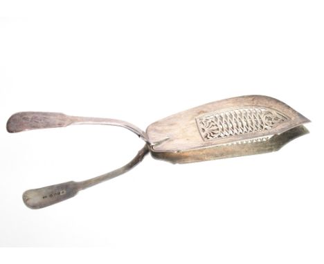 A George III silver fiddle pattern fish slice, London 1781