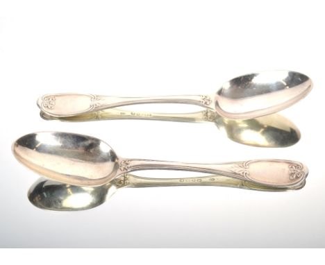 A pair of mid-Victorian silver table spoons by George Adams for Chawner &amp; Co 1851/2