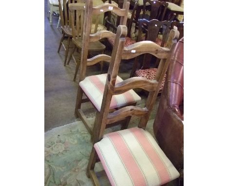 2 LADDER BACK PINE CHAIRS