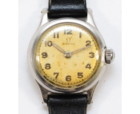 Omega, a WWII era stainless steel ladies manual wind wristwatch, c.1944, ref 2353 2, serial number 10,667,289, screw back, 22