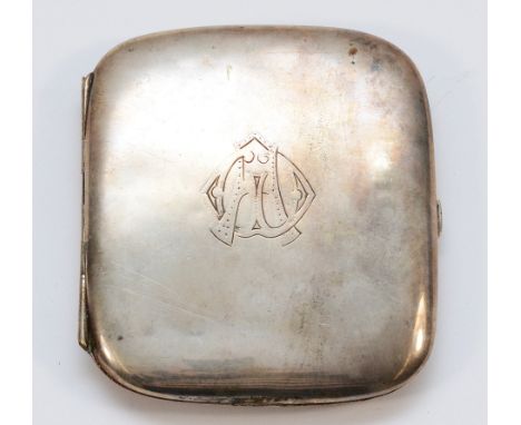 A German 0.800 standard silver cigarette case, 78gm
