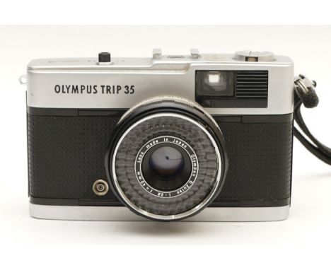 An Olympus Trip 35 compact camera, with Olympus Zuiko f/2.8 40mm lens.