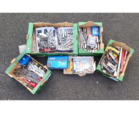 Four boxes of mainly mechanics tools (4)