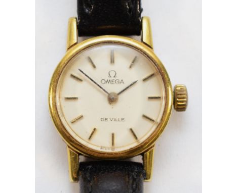 Omega De Ville, a gold plated manual wind ladies wristwatch, case number 5110552, 17 jewel cal 1100 movement, 19mm.Working wh