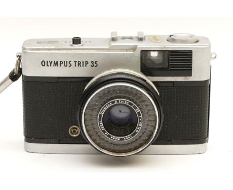 An Olympus Trip 35 compact camera, with Olympus Zuiko f/2.8 40mm lens.