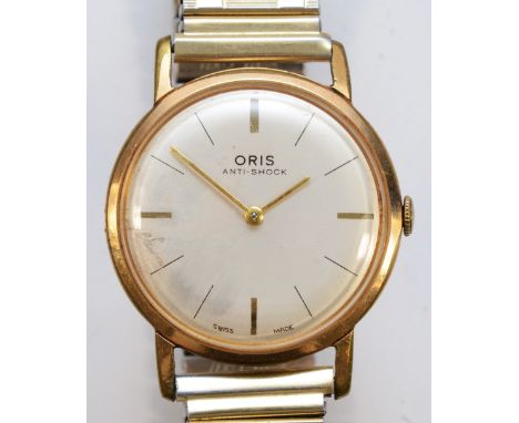 Oris, a gold plated manual wind gentleman's wristwatch, 32mm.Working when catalogued