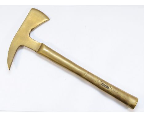 A brass fireman's axe, 38cm x 19.