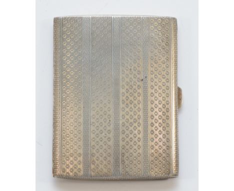 A silver cigarette case, Birmingham 1928, 81gm