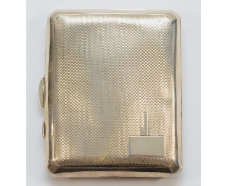 A silver cigarette case, Birmingham 1938, 59gm