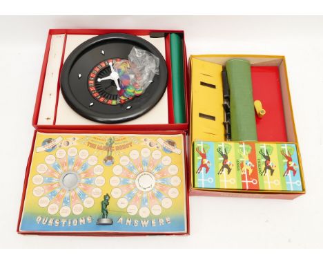 A selection of mid 20th century boxed board games, to include Chad Valley Escalado horse racing game, a boxed Merit 'Magic Ro