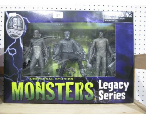 ,A Boxed Universal Studios Home of The Original Monsters, legacy series action figure set including Wolf Man, The Mummy, The 