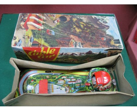A Post War Tinplate Cable Car, by 'Technofix' of West Germany, clockwork, boxed.