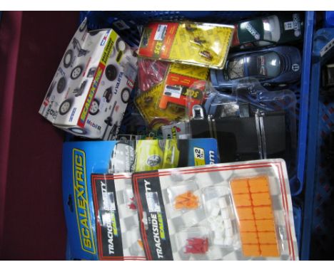 Three Modern Scalextric Slot Cars, including BMW 3 Series (playworn); together with a quantity of Scalextric accessories incl