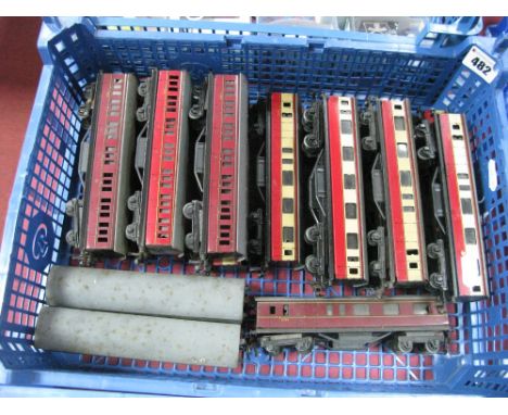 Sixteen Trix TTR Eight Wheel Coaches - ten BR "Blood/Custard", three BR maroon, the red R/No. 6301, unboxed fair to good.