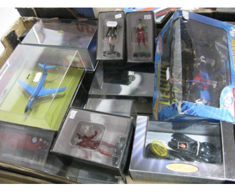 A Quantity of DC Comics Batman Themed, items including ten diecast model vehicles, noted Detective Comics Batplane II, DC Her