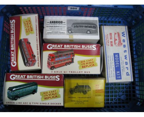 Six Diecast White Metal Model Kits, by Atlas Editions, Anbrico, Eames, Westward, including Atlas Editions 1:76th scale 3 axle