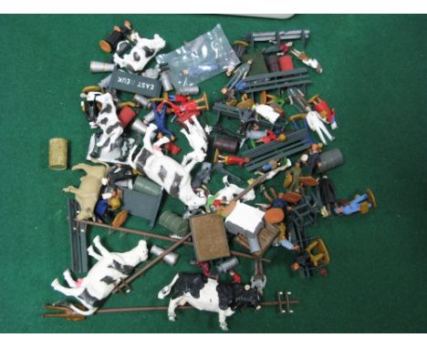 A Quantity of 7mm Model Railway Figures, Animals, Station Accessories.