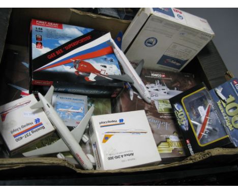 A Quantify of Diecast and Plastic Model Civilian Aircraft, by Corgi, Herpa, Schabak, including Corgi Aviation Archive Avro La